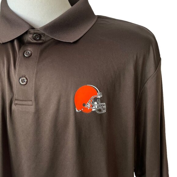 Fanatics NFL Cleveland Browns Polo Shirt Men 2XL Brown Golf Helmet - Picture 5 of 7